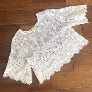 White Crochet Mesh Crop Top (NEVER WORN)